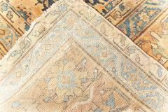 19th Century Persian Sultanabad Blue Brown Handmade Wool Rug - 2465191