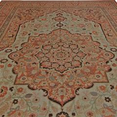 19th Century Persian Tabriz Beige Brown and Terracotta Red Rug - 2461556