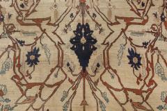 19th Century Persian Tabriz Cream Brown Gray and Black Handwoven Wool Rug - 2460731