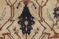 19th Century Persian Tabriz Cream Brown Gray and Black Handwoven Wool Rug - 2460734