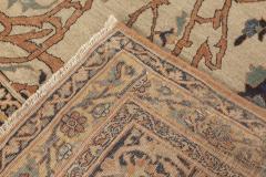 19th Century Persian Tabriz Cream Brown Gray and Black Handwoven Wool Rug - 2460735