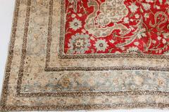 19th Century Persian Tabriz Red Hand Knotted Wool Carpet - 2462049