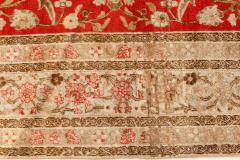 19th Century Persian Tabriz Red Hand Knotted Wool Carpet - 2462050