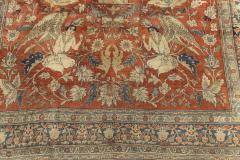 19th Century Persian Tabriz Silk Red and Navy Blue Rug - 2465194