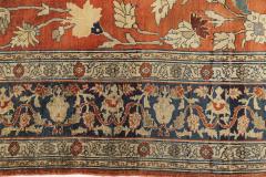 19th Century Persian Tabriz Silk Red and Navy Blue Rug - 2465196