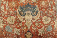 19th Century Persian Tabriz Silk Red and Navy Blue Rug - 2465197