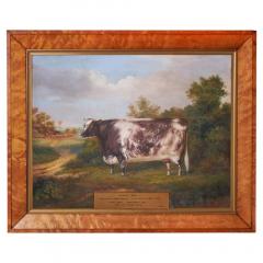 19th Century Portrait of a Prize Winning Cow in a Landscape Scene Forest Bel - 3444927