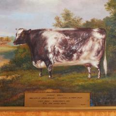 19th Century Portrait of a Prize Winning Cow in a Landscape Scene Forest Bel - 3444931