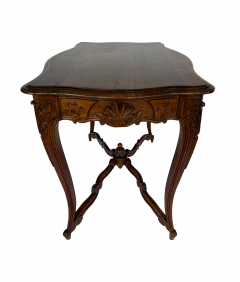 19th Century Provincial French Louis XV Style Center Table with X Form Stretcher - 4742800