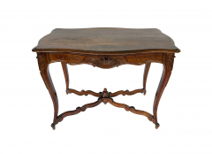 19th Century Provincial French Louis XV Style Center Table with X Form Stretcher - 4745643