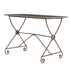 19th Century Rectangular Iron Table Base and Bluestone Top - 3359491