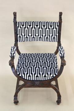 19th Century Renaissance Revival X Chair Savonarola Armchair Austria ca 1860 - 4811076