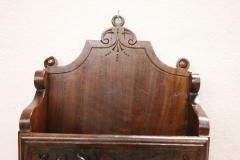 19th Century Renaissance Style Wall Magazine Rack in Hand Carved Walnut - 2889191