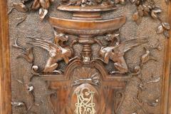 19th Century Renaissance Style Wall Magazine Rack in Hand Carved Walnut - 2889195