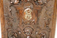 19th Century Renaissance Style Wall Magazine Rack in Hand Carved Walnut - 2889198