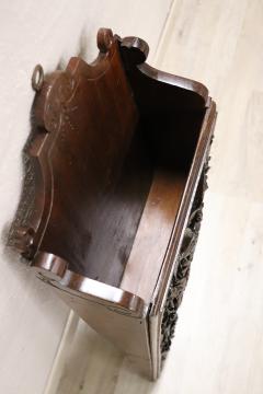 19th Century Renaissance Style Wall Magazine Rack in Hand Carved Walnut - 2889199