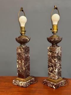 19th Century Rouge de Rance Pair of Columnar French Table Lamps - 4190866