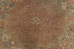 19th Century Round Turkish Silk and Metal Thread Rug - 2464588