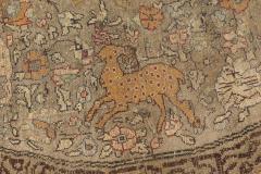 19th Century Round Turkish Silk and Metal Thread Rug - 2464589