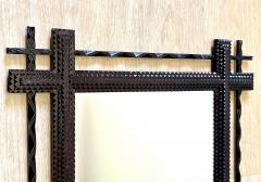 19th Century Rural Tramp Art Wall Mirror Basswood Hand Carved AT circa 1890 - 4224719