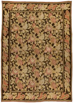 19th Century Russian Bessarabian Beige Botanic Handmade Wool Rug - 2460836