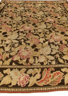 19th Century Russian Bessarabian Beige Botanic Handmade Wool Rug - 2460837
