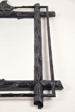 19th Century Rustic Black Forest Mirror Hand Carved Austria circa 1880 - 4121897