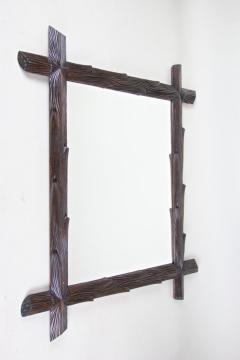 19th Century Rustic Black Forest Mirror Hand Carved Austria circa 1890 - 4048117