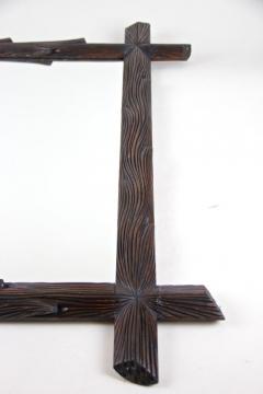 19th Century Rustic Black Forest Mirror Hand Carved Austria circa 1890 - 4048125