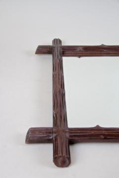 19th Century Rustic Black Forest Mirror Hand Carved Austria circa 1890 - 4480289