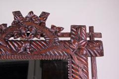 19th Century Rustic Black Forest Mirror Hand Carved Germany circa 1880 - 4140297