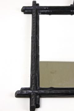 19th Century Rustic Black Forest Mirror With Oak Leaves Austria circa 1870 - 4412928