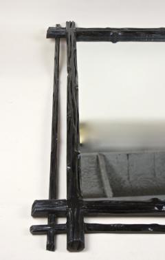 19th Century Rustic Black Forest Wall Mirror Double Framed AT circa 1880 - 4217880