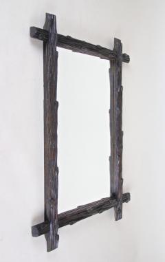 19th Century Rustic Black Forest Wall Mirror Hand Carved Austria circa 1880 - 4440962