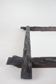 19th Century Rustic Black Forest Wall Mirror Hand Carved Austria circa 1880 - 4440976
