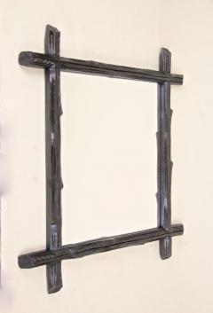 19th Century Rustic Black Forest Wall Mirror Hand Carved Austria circa 1880 - 4573422