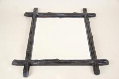 19th Century Rustic Black Forest Wall Mirror Hand Carved Austria circa 1880 - 4573429