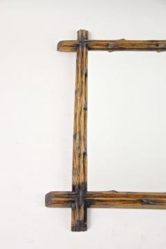 19th Century Rustic Black Forest Wall Mirror with Black Accents AT circa 1890 - 4147802