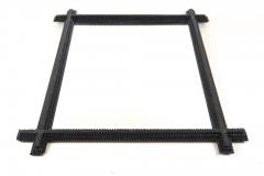 19th Century Rustic Black Tramp Art Mirror Hand Carved Austria ca 1890 - 4235331