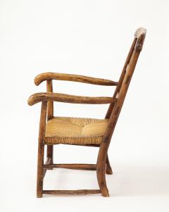 19th Century Rustic French Chair with Straw Seat - 3152936