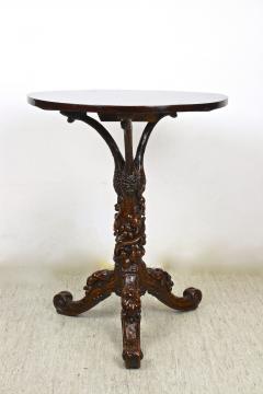 19th Century Rustic Side Table With Leaves Grapes Handcarved AT ca 1880 - 4240773