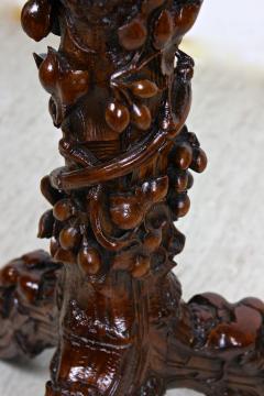 19th Century Rustic Side Table With Leaves Grapes Handcarved AT ca 1880 - 4240783