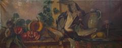 19th Century Rustic Still Life Oil Inset Dessus de Porte or Overdoor Panel - 4701022