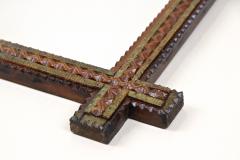 19th Century Rustic Tramp Art Mirror Brown Gold Austria circa 1870 - 4455460