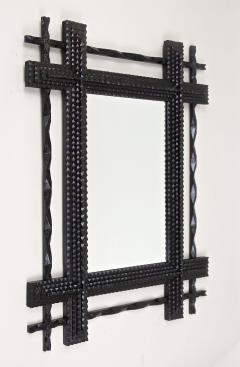 19th Century Rustic Tramp Art Mirror Double Frame Handcarved AT ca 1890 - 4434066