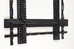 19th Century Rustic Tramp Art Mirror Double Frame Handcarved AT ca 1890 - 4434071