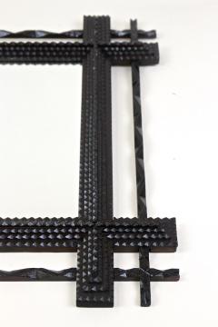 19th Century Rustic Tramp Art Mirror Double Frame Handcarved AT ca 1890 - 4434076