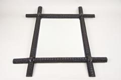 19th Century Rustic Tramp Art Mirror Hand Carved Austria circa 1840 - 4224511