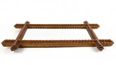 19th Century Rustic Tramp Art Mirror Hand Carved Austria circa 1880 - 4247630