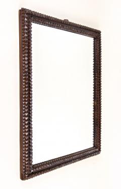 19th Century Rustic Tramp Art Mirror Handcarved Austria circa 1870 - 3539979
